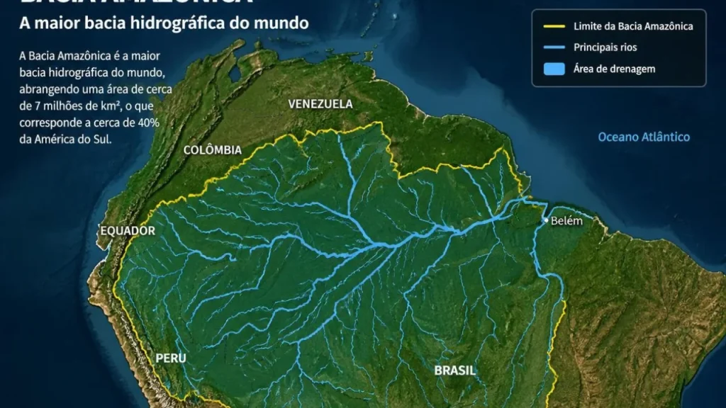 A maior bacia hidrográfica do mundo: a Amazônia e sua importância global