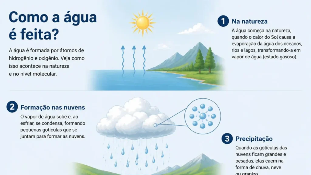 Como a água é feita? Entenda o processo natural e o tratamento para consumo