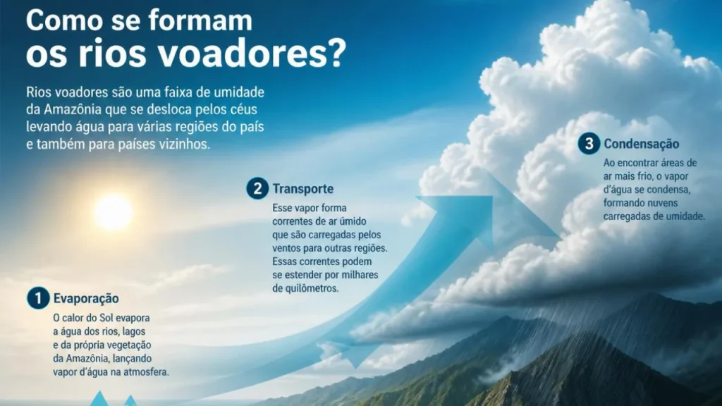 Como se formam os rios voadores: o ciclo oculto que leva água da Amazônia para o Brasil
