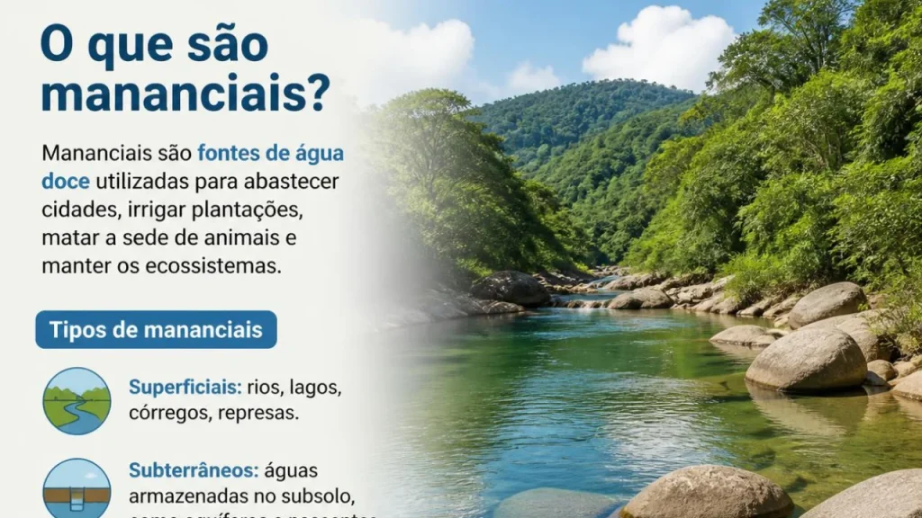 O que é mananciais: entenda a origem da água que chega até sua casa