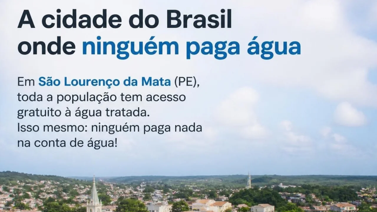 Qual a cidade do Brasil onde ninguém paga água?