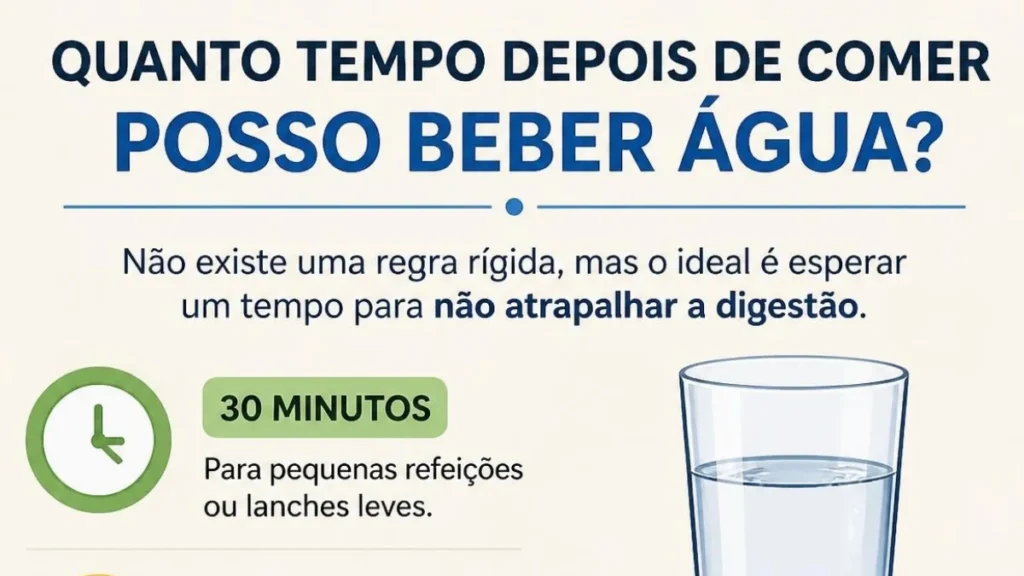 Quanto tempo depois de comer posso beber água? Guia prático e científico