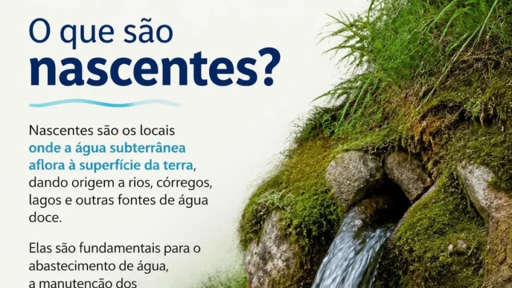 O que são nascentes: a origem da água que sustenta rios, ecossistemas e o abastecimento humano