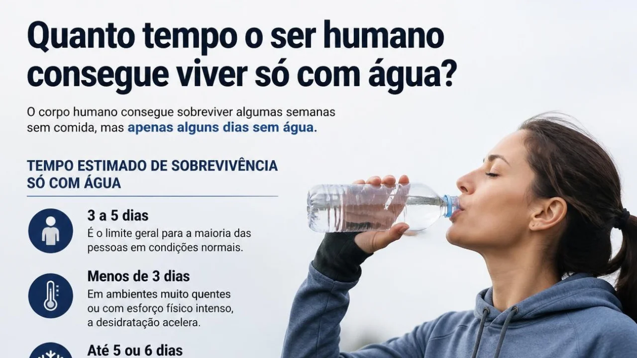 Quanto tempo o ser humano consegue viver só com água?